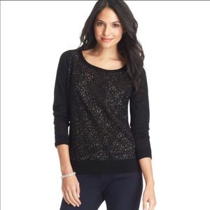 Loft Sheer Front Lace Front Top